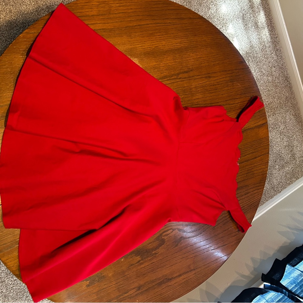 Modcloth Red Pleated Dress